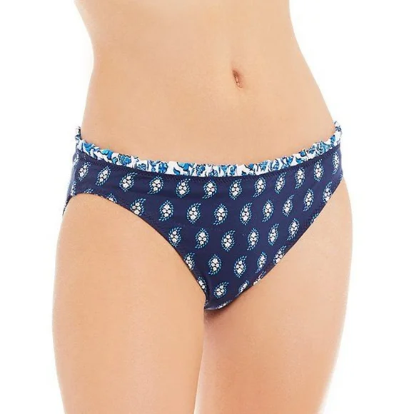 Tommy Bahama Woodblock Blossoms Reversible Hipster Ruffle Bikini Bottoms